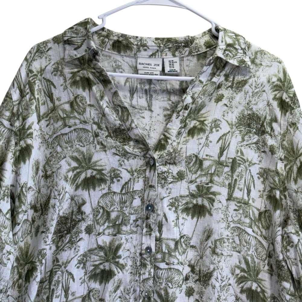 Rachel Zoe Linen Safari Toile  Top. 
Size XL - Picture 2 of 13